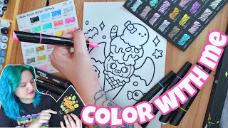 halloween color with me + marker haul 🎃🖍️ | ohuhu | vlogtober 2024 |