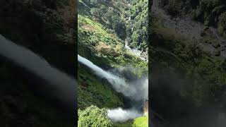 Part two of the wildest zip line on earth. Tad Fane Waterfall #laos #zipline #waterfall