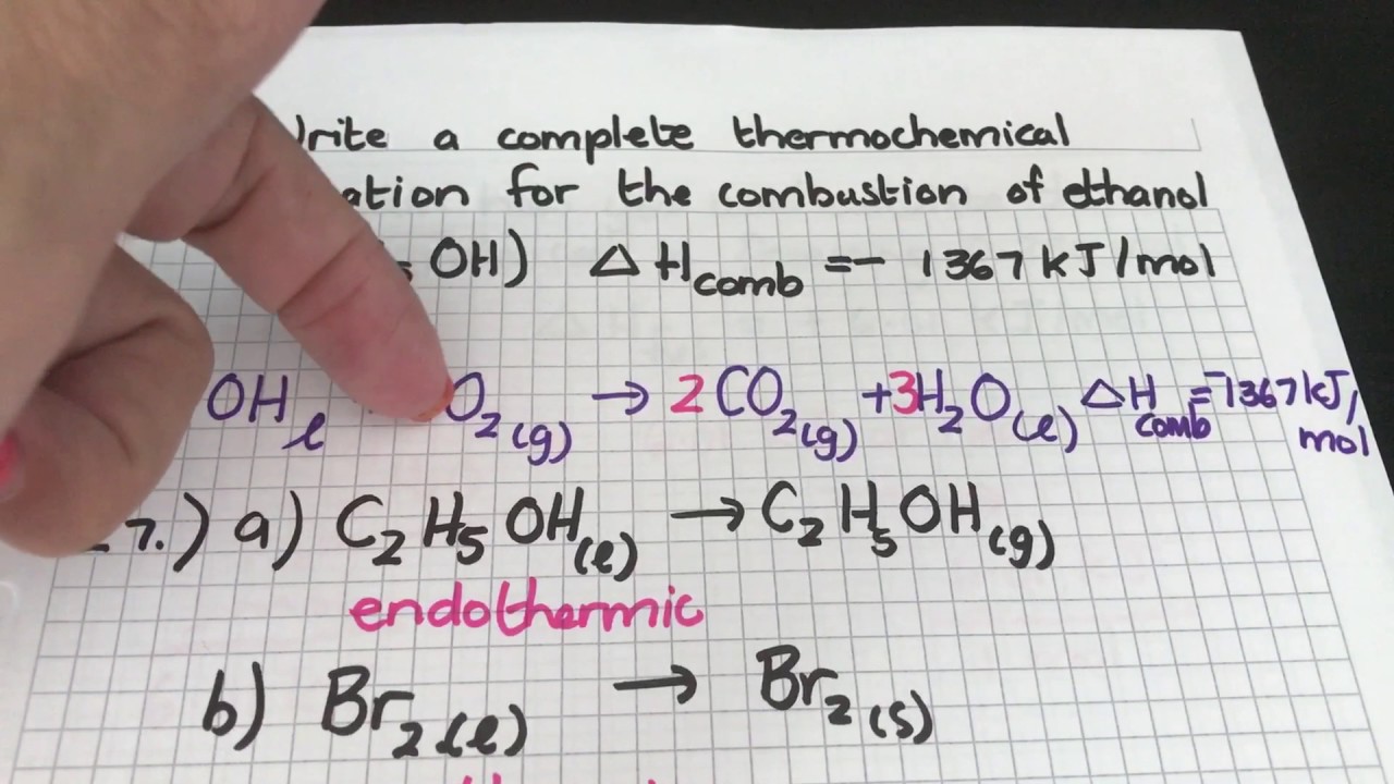 Thermochemical Equations For Combustion Reactions - YouTube