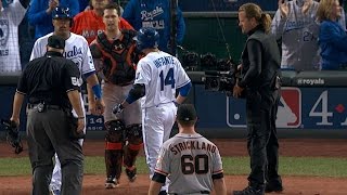 WS2014 Gm2: Infante homers before benches clear