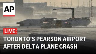 LIVE: View of Toronto’s Pearson Airport after Delta plane crash