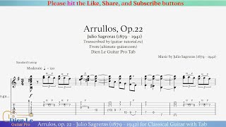 Arrulos, op. 22 - Julio Sagreras (1879 - 1942) for Classical Guitar with Tab