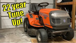 First tune-up EVER for a 22 year old riding lawn mower | Husqvarna YTH1542XP grass cutter