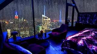 Chuva forte em MANHATTAN ☔ Barulho de Chuva Pesada e Trovoadas na Janela para dormir e relaxar