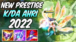 NEW AHRI PRESTIGE SKIN 2022 - K/DA AHRI MYTHIC SHOP MID GAMEPLAY | Build & Runes -League of Legends
