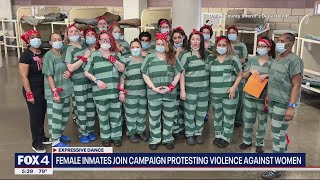 Female inmates at Dallas County Jail join campaign protesting violence against women