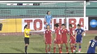 AFC女子アジアカップ　準決勝　なでしこ ジャパン　宮間、惜しいフリーキック　ゴールならず