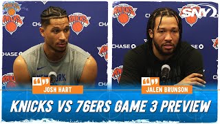 Josh Hart & Jalen Brunson talk Knicks going to Philly for Game 3 of their NBA playoff series | SNY