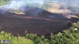 Hawaii volcano: USGS aerial footage of fissure 17