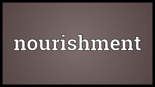 Nourishment Meaning