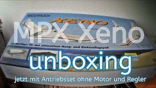 Multiplex - Xeno  Nurflügler -nboxing mit zusätzlichen elektrischen Antrieb für den super Flieger