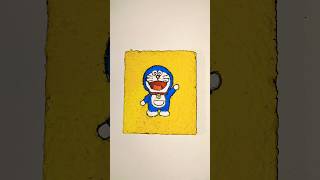 A textured drawing of Doraemon created using tissue paper. #art #doremon #doraemondrawing #tissueart