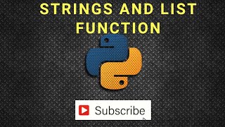 Python Training - Strings and List Function | Craw Cyber Security #strings #listfunction #python