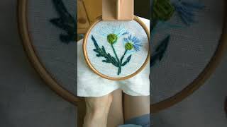 Embroidery diy blue flower/Вышивка Василёк