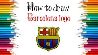 How to Draw FC Barcelona Logo Easy Step by Step || Draw Barcelona Logo