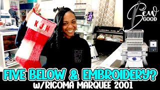 EMBROIDERY BLANKS FROM FIVE BELOW? | HOW TO EMBROIDER A CHRISTMAS STOCKING | RICOMA MARQUEE 2001