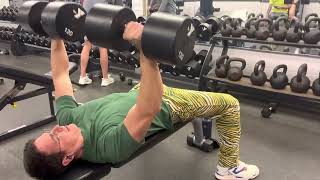 120 pound dumbbell press for 5 paused reps in the early 90’s Zubaz and Pumps!