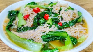 A SIMPLE MENU OF SUPER Yummy ENOKI BOK CHOY MUSHROOM