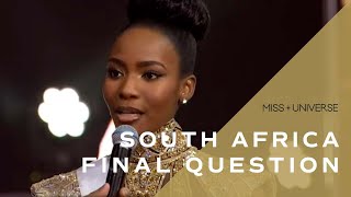 70th MISS UNIVERSE SOUTH AFRICA Lalela Mswane's FINAL QUESTION | Miss Universe