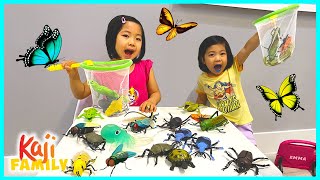 Bug Catching at home Pretend Play with Emma and Kate!