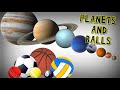 Planet 🪐🌏 size comparison using Balls 🥎⚽️🏀 - Solar System for Kids