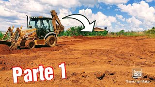 Fazendo terraplanagem com retroescavadeira case 580 M / Backhoe earthmoving case 580 M