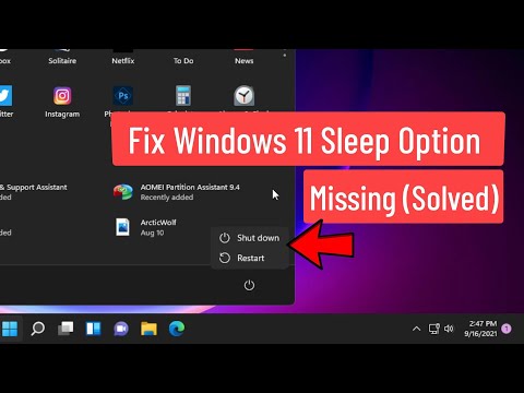Fix Windows 11 Sleep Option Missing (Fixed)