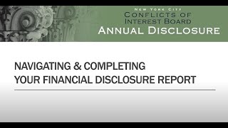 Annual Disclosure Candidates Navigating and Completing Sections