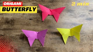 EASY BUTTERFLY | ORIGAMI BUTTERFLY | ORIGAMI TUTORIAL | HOW TOMAKE PAPER BUTTERFLY EASY ORIGAMI