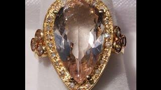 STUNNING MORGANITE \u0026 DIAMOND 14K RING YOU SET THE PRICE !!!