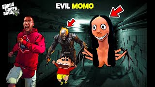 GIANT SPIDER MOMO And GHOST RIDER ATTACK SHINCHAN And FRANKLIN in GTA 5