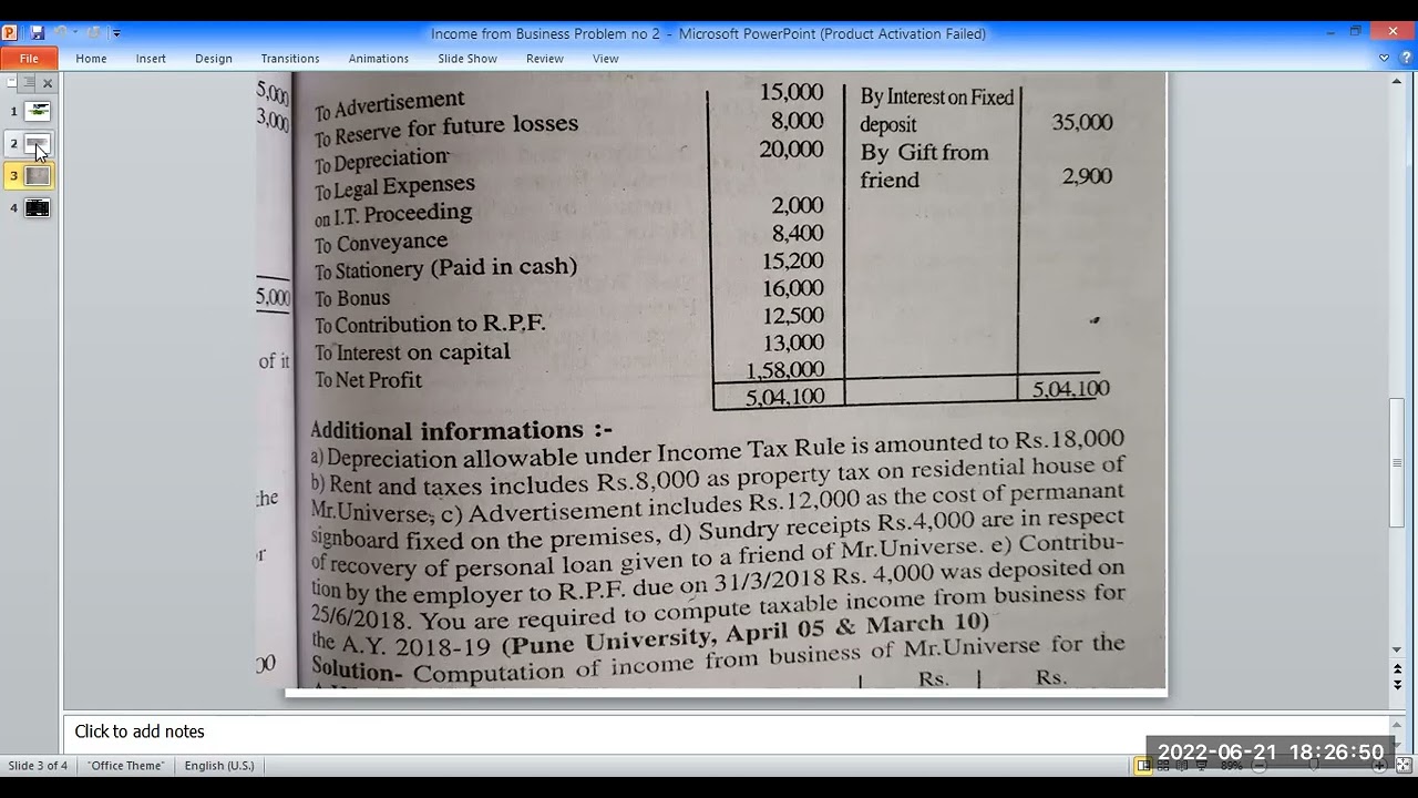 T Y B Com Semester VI Subject :-Taxation Topic:-Income From Business ...