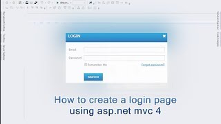 How to create a login page using asp.net mvc 4