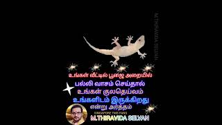 உங்கள்வீட்டில் பூஜைஅறையில்  பல்லி வாசம்செய்தால் உங்கள் குலதெய்வம் உங்களிடம் இருக்கிறது என்றுஅர்த்தம்