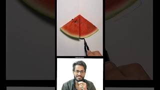 Realistic Watermelon drawing #shorts