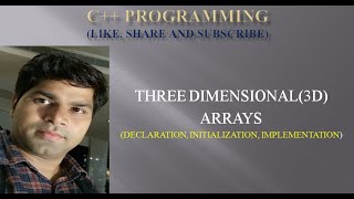 THREE DIMENSIONAL (3D) ARRAYS(DECLARATION, INITIALIZATION, IMPLEMENTATION)