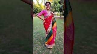 Beautiful bandhani saree #youtubefashion #youtubeshorts #wedding #bandhani #saree #trending #ytshort