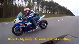 2011 ZX10r vs 2012 GSXR 1000 - Highway Pulls