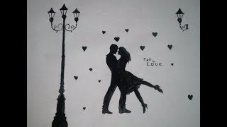 #Romantic love couple painting|| romantic wall art|| best home decal ideas.|| by ram vj creations