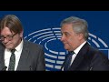 european parliament s antonio tajani speaks after meeting with theresa may live