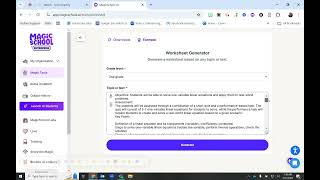 WORKSHEET GENERATOR TOOL in MagicSchool.AI