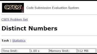 Distinct Numbers - CSES Sorting and Searching #1