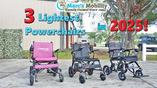 2025's 3 Lightest Folding Powerchairs: Aerolux, Jazzy UltraLight, and ComfyGo Phoenix - Comparison