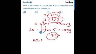 [Class 10] MCQ - If sum of two numbers is 1215 and their HCF is 81, then possible pairs of such