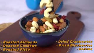 Nutty Gritties Sports Dry Fruit Nuts Berries  Roasted Almonds, Cashews, Pistachios, Dried Blueberrie