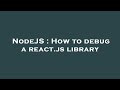 NodeJS : How to debug a react.js library