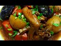 The Best One Pot Chinese Chicken Stew Recipe made with Potatoes Carrots and Mushrooms (中式炖鸡 )