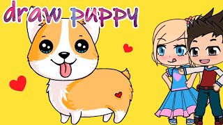 DRAW cute puppy dog coloring with Like Nastya, Paw patrol, Vlad and Niki, Encanto DRAWING