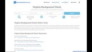 Virginia Background Check (Using TX Criminal and Public Records Guide).