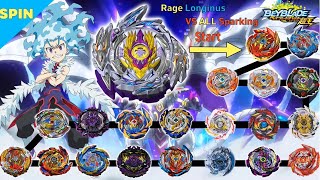 【Rage LonginusVS ALL Sparking】 Beyblade Burst Sparking Marathon Battle 베이블레이드 레이지 롱기누스 VS 올슈퍼킹 마라톤배틀